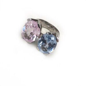 Pink and Blue Sparkle Oversized Bling Ring